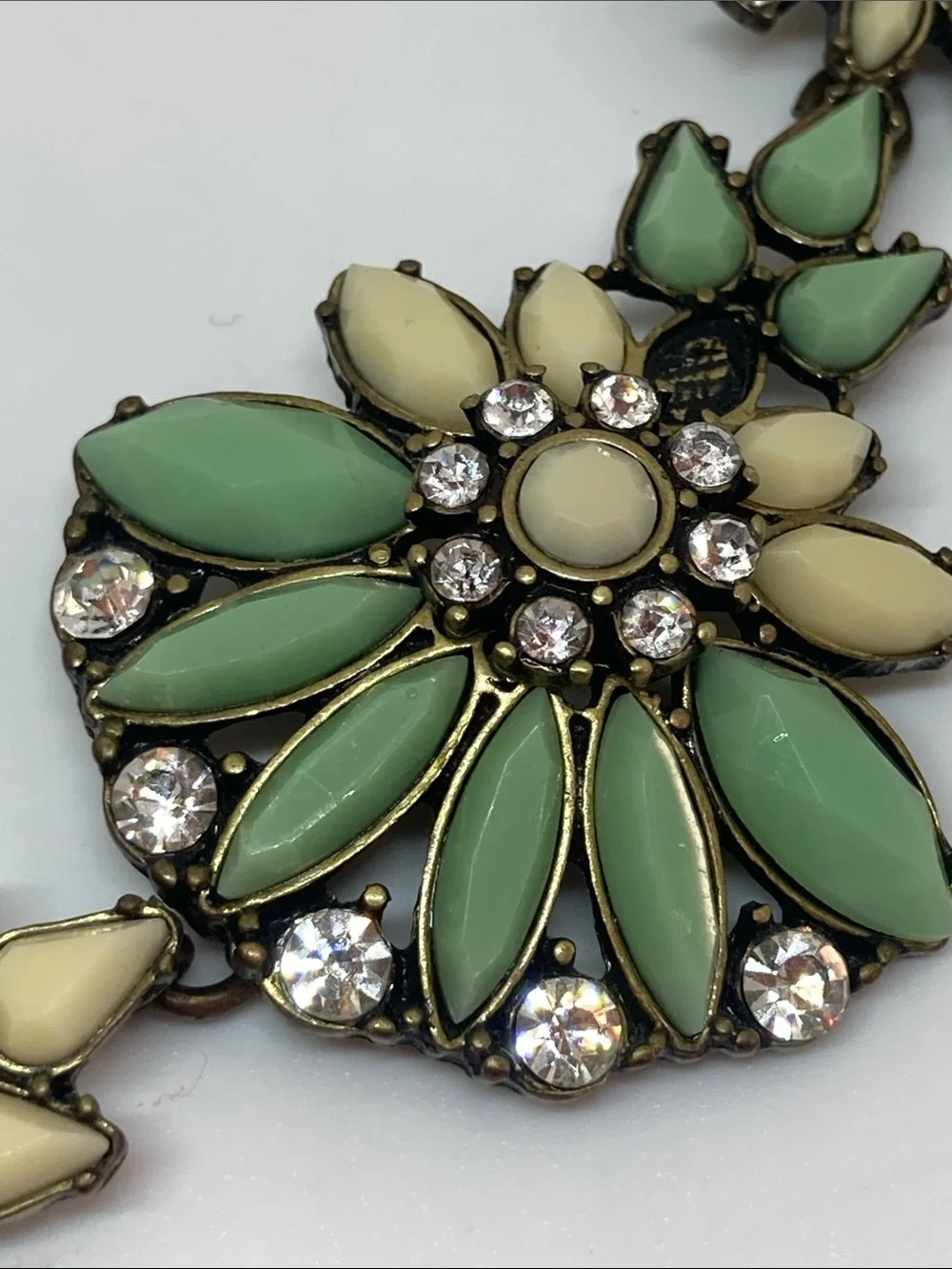 Mint Floral Statement Necklace for Women Chunky Bib Fashion Jewelry